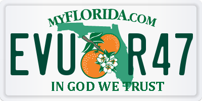 FL license plate EVUR47