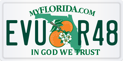 FL license plate EVUR48