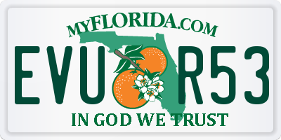 FL license plate EVUR53