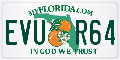 FL license plate EVUR64