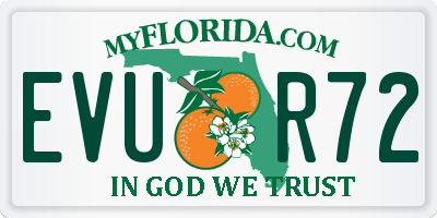 FL license plate EVUR72