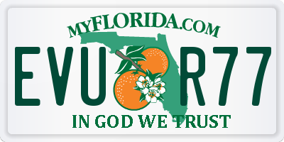 FL license plate EVUR77