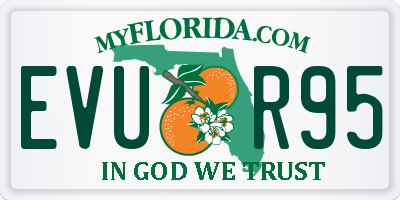 FL license plate EVUR95