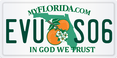 FL license plate EVUS06