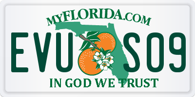 FL license plate EVUS09