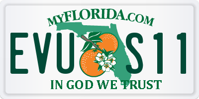 FL license plate EVUS11