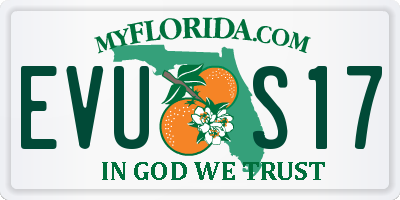 FL license plate EVUS17