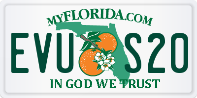 FL license plate EVUS20