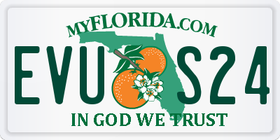 FL license plate EVUS24