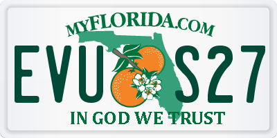FL license plate EVUS27