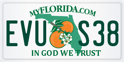 FL license plate EVUS38