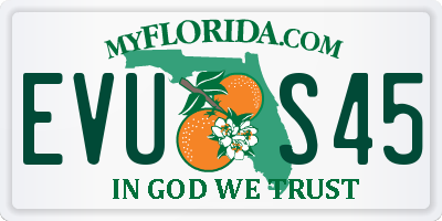 FL license plate EVUS45
