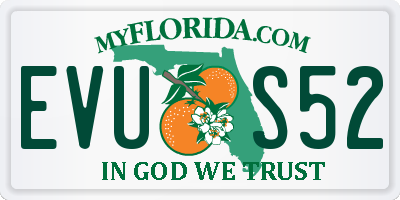 FL license plate EVUS52