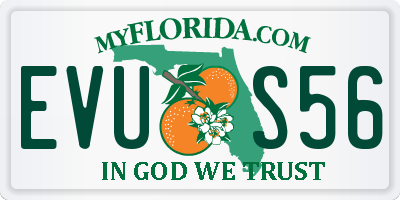 FL license plate EVUS56