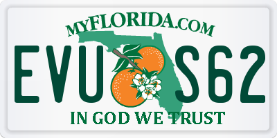 FL license plate EVUS62