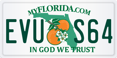 FL license plate EVUS64