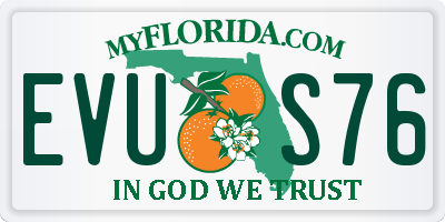 FL license plate EVUS76