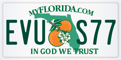 FL license plate EVUS77