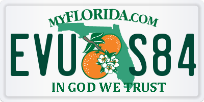 FL license plate EVUS84