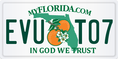 FL license plate EVUT07