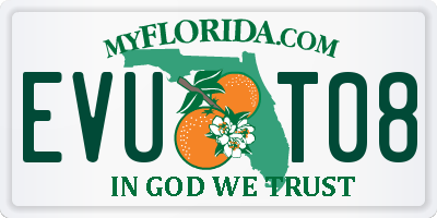 FL license plate EVUT08