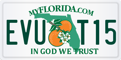 FL license plate EVUT15