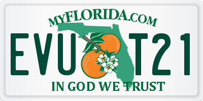 FL license plate EVUT21