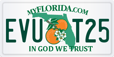 FL license plate EVUT25