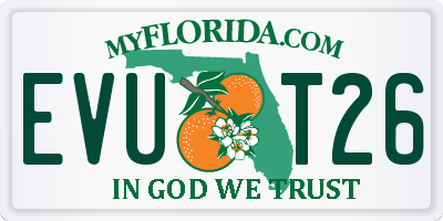 FL license plate EVUT26