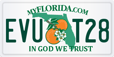 FL license plate EVUT28
