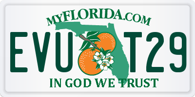 FL license plate EVUT29