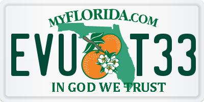 FL license plate EVUT33