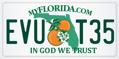 FL license plate EVUT35