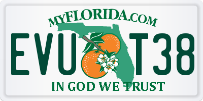 FL license plate EVUT38