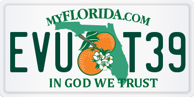 FL license plate EVUT39