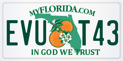 FL license plate EVUT43