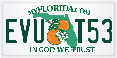 FL license plate EVUT53
