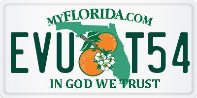 FL license plate EVUT54