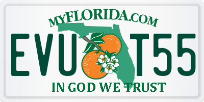FL license plate EVUT55
