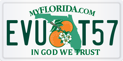 FL license plate EVUT57
