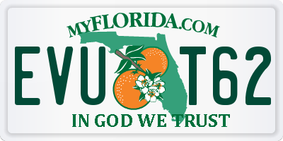 FL license plate EVUT62
