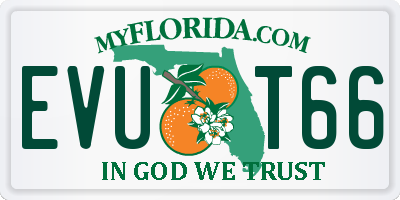 FL license plate EVUT66