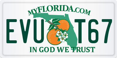 FL license plate EVUT67