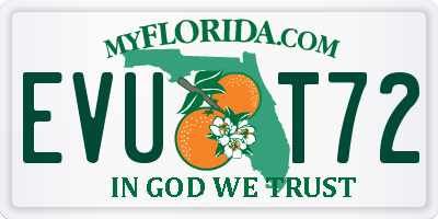 FL license plate EVUT72