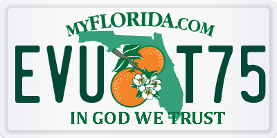 FL license plate EVUT75