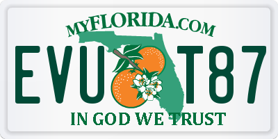 FL license plate EVUT87