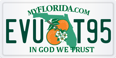 FL license plate EVUT95