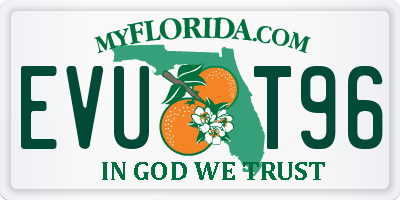 FL license plate EVUT96