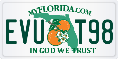FL license plate EVUT98