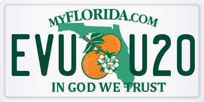 FL license plate EVUU20